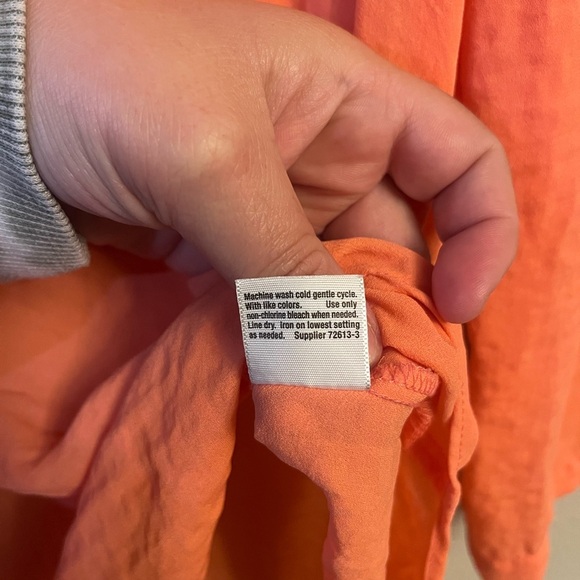 ANA Orange Pullover Blouse V-Neck 3/4 Sleeve - Picture 4 of 7